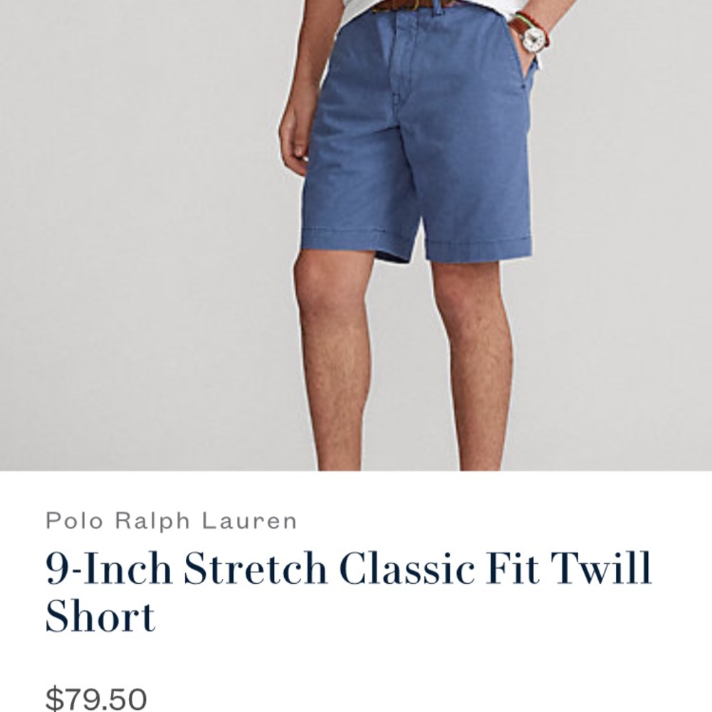 Never worn Ralph Lauren shorts 9 inseam